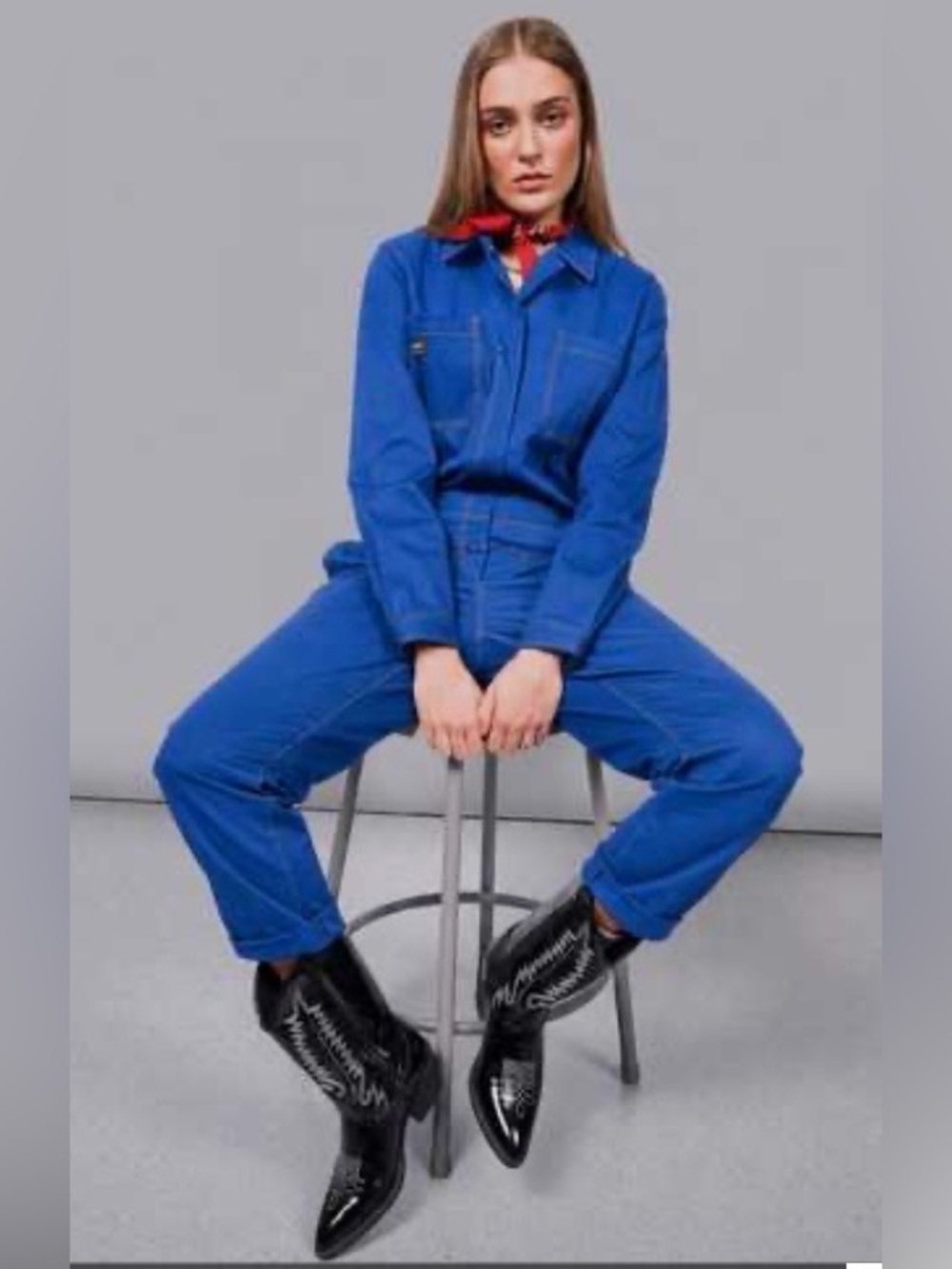 Wildfang ‘Workwear’ Blue Utility Coverall Jumpsuit Long Sleeve XS